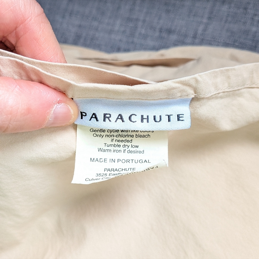 Parachute Queen 100% Brushed Cotton Top Flat Sheet Latte Beige Tan